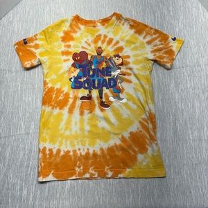 Nike Big Kids Lebron X Space Jam T Shirt Orange Tie Dye  Sz M